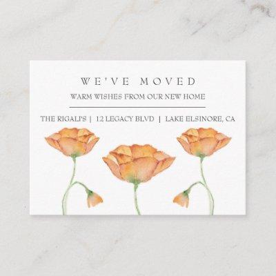 Watercolor Poppies New Home Moving Announcement