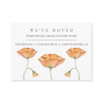 Watercolor Poppies New Home Moving Announcement