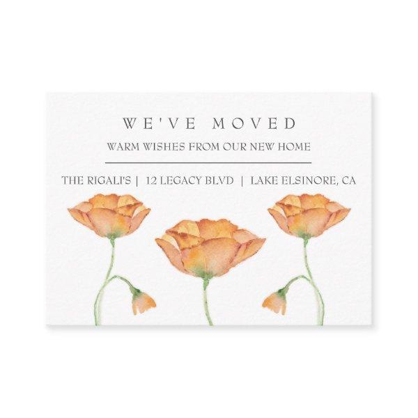 Watercolor Poppies New Home Moving Announcement