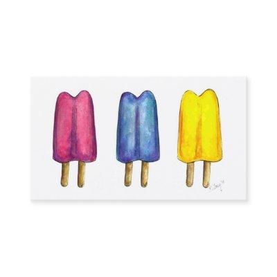 Watercolor Popsicle Twin Pop Popsicles Ice Lolly