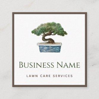 Watercolor Potted Tree Lawn Care Services Gardener Square
