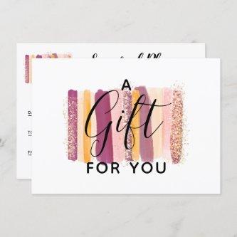 Watercolor Purple & Gold Gift Certificate Card