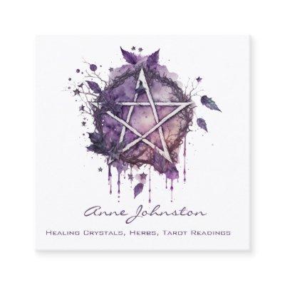 Watercolor Purple Pentagram Square