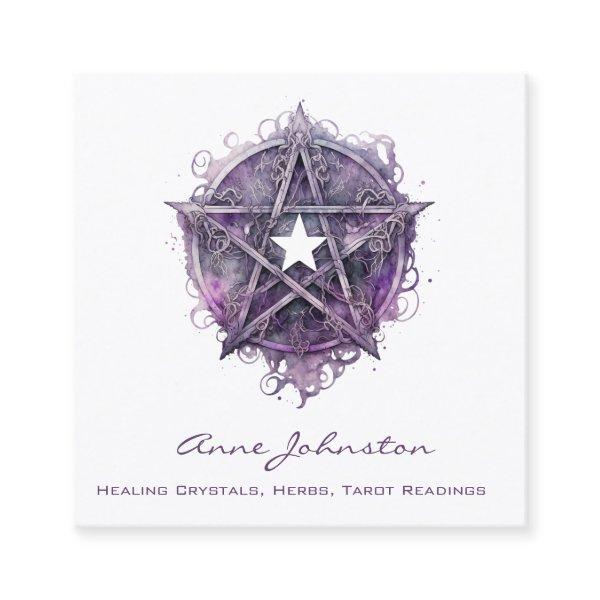 Watercolor Purple Pentagram Star Square