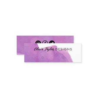 Watercolor Purple Social Media Earring Display Min Mini