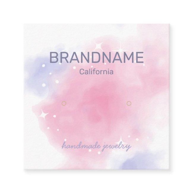 Watercolor Rainbow Galaxy Stars Earrings Display Square