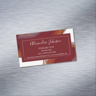 Watercolor Red Agate Geode  Magnet
