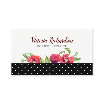 Watercolor Red Poppies Floral Design
