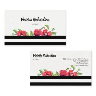 Watercolor Red Poppies Floral Design