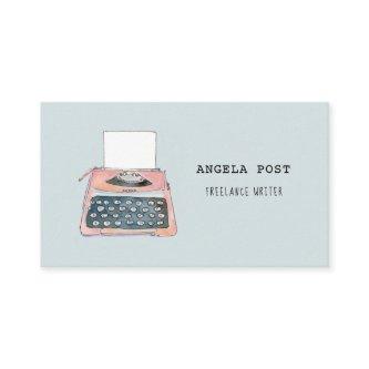 Watercolor Retro typewriter Blue