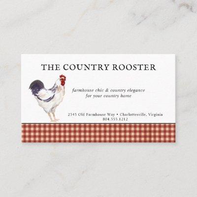 Watercolor Rooster Farmhouse Country