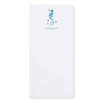 Watercolor Seahorse Personalized Stationery Magnetic Notepad