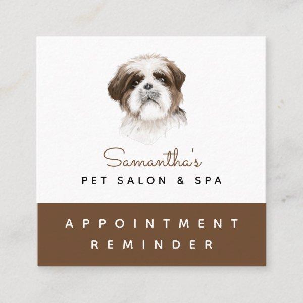 Watercolor Shih Tzu Dog Pet Appointment Reminder Square