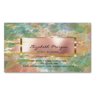 Watercolor Splashes, Brush Stroke, Gold Frame  Magnet
