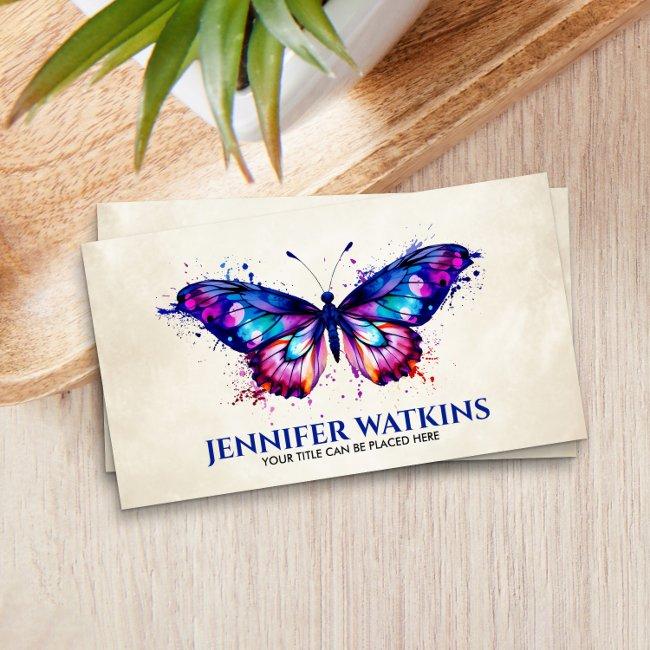Watercolor splatter butterfly