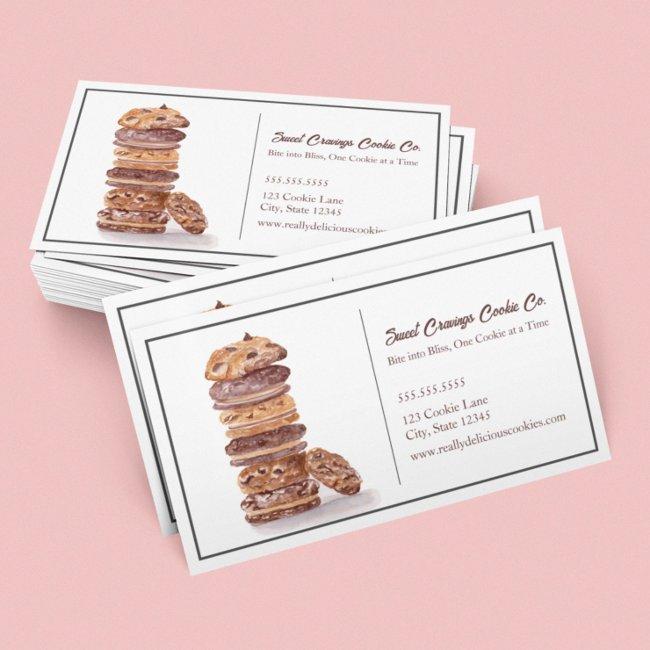 Watercolor Stack Of Cookies Bakery