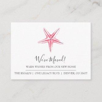 Watercolor Starfish New Home Moving Announcement