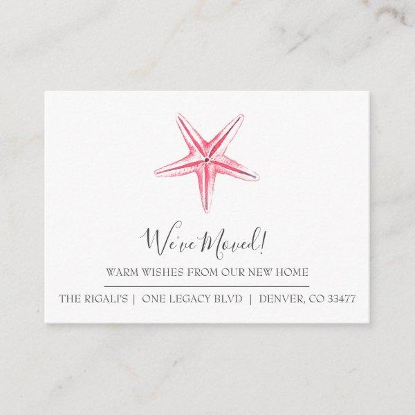 Watercolor Starfish New Home Moving Announcement
