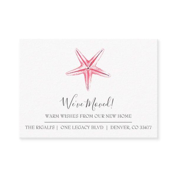 Watercolor Starfish New Home Moving Announcement