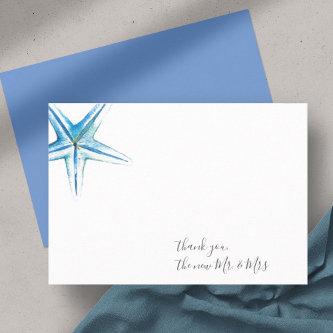 Watercolor Starfish Thank You Stationery Note Card