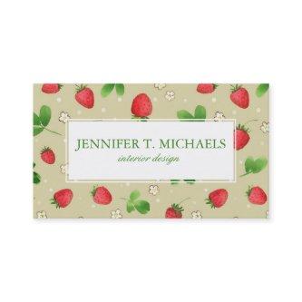 Watercolor strawberries pattern