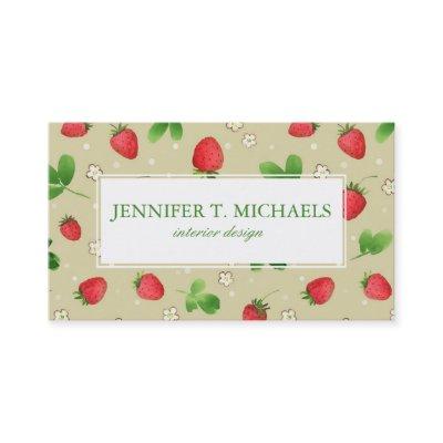 Watercolor strawberries pattern