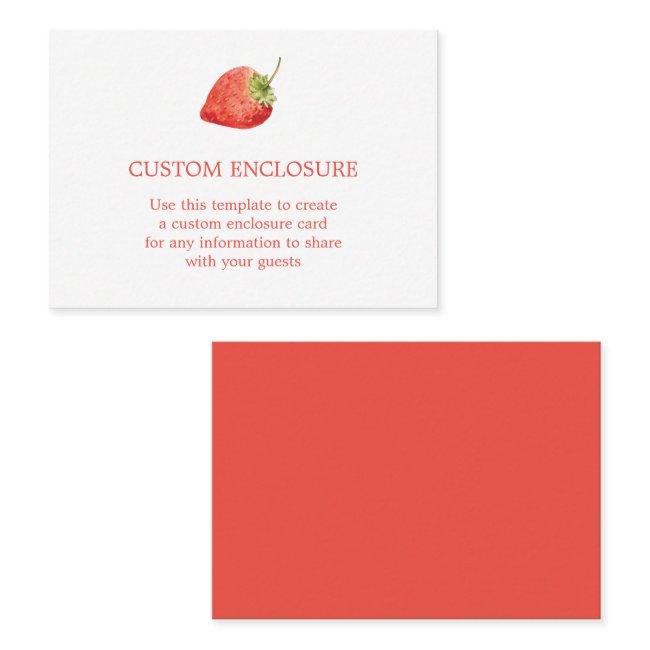 Watercolor Strawberry Enclosure Card