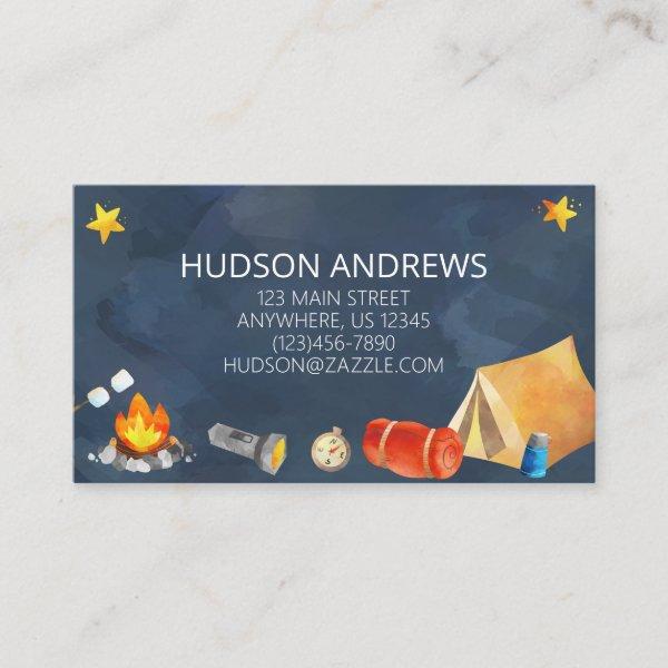 Watercolor Summer Camp Contact Cards