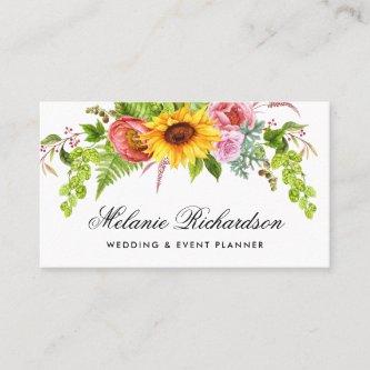 Watercolor Sunflower Floral Gold