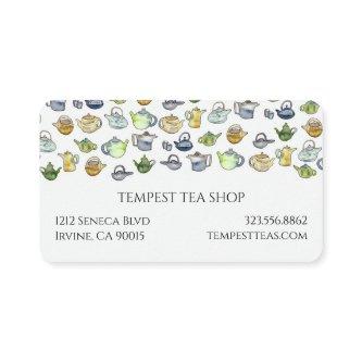 Watercolor Teapot Pattern Quaint Elegant Tea Shop