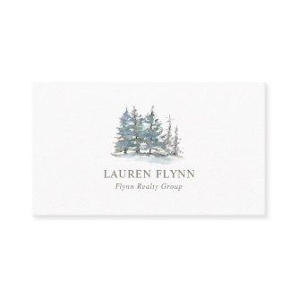 Watercolor Trees Real Estate Agent Gray Plaid