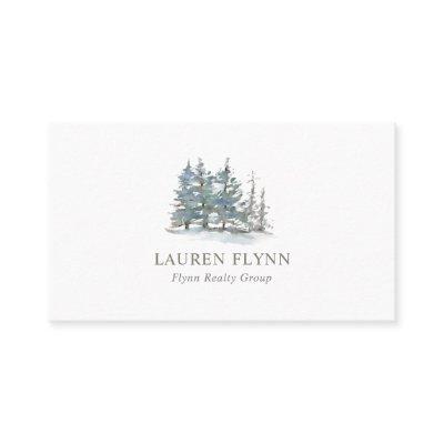 Watercolor Trees Real Estate Agent Gray Plaid