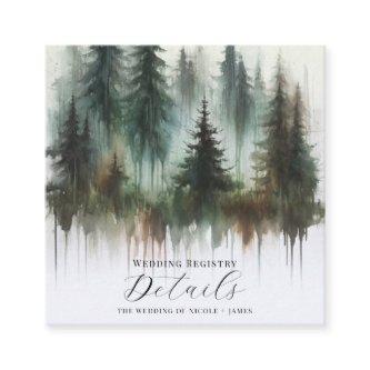 Watercolor Trees Rustic Wilderness Details Square