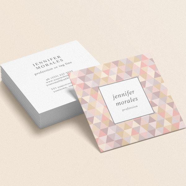 Watercolor Triangle Mauve Gray Pink Cream Yellow  Square