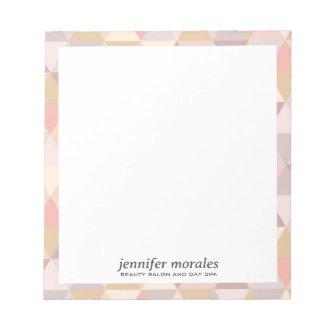 Watercolor Triangle warm palette monogram Notepad