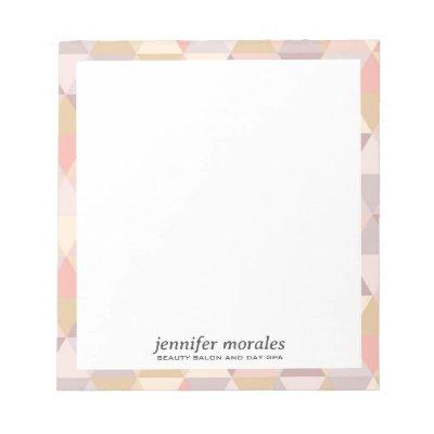 Watercolor Triangle warm palette monogram Notepad