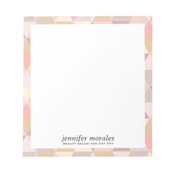 Watercolor Triangle warm palette monogram Notepad