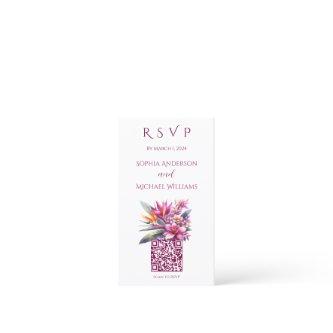 Watercolor Tropical Bliss-RSVP-QR code