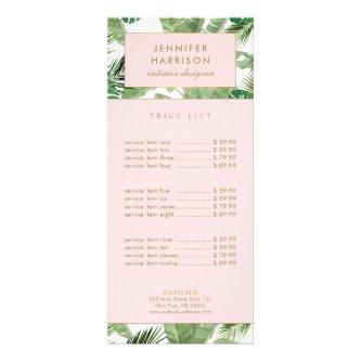 Watercolor Tropical Leaves Pattern Rack Card