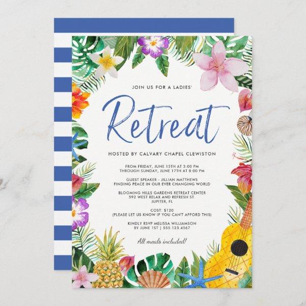 Watercolor Tropical Luau Ladies' Retreat Invitation