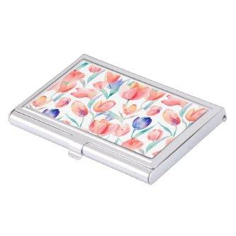 Watercolor Tulips Pattern  Holder