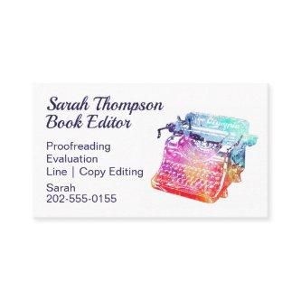 Watercolor Typewriter Editor Writer