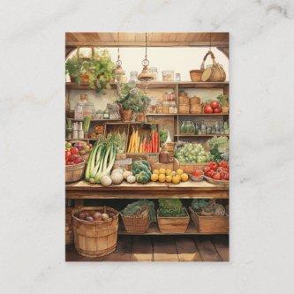 Watercolor Vegetable Store Background