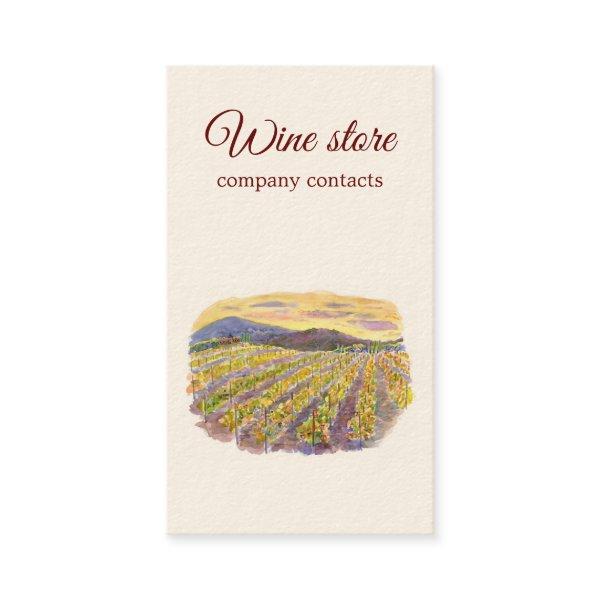Watercolor vineyard card