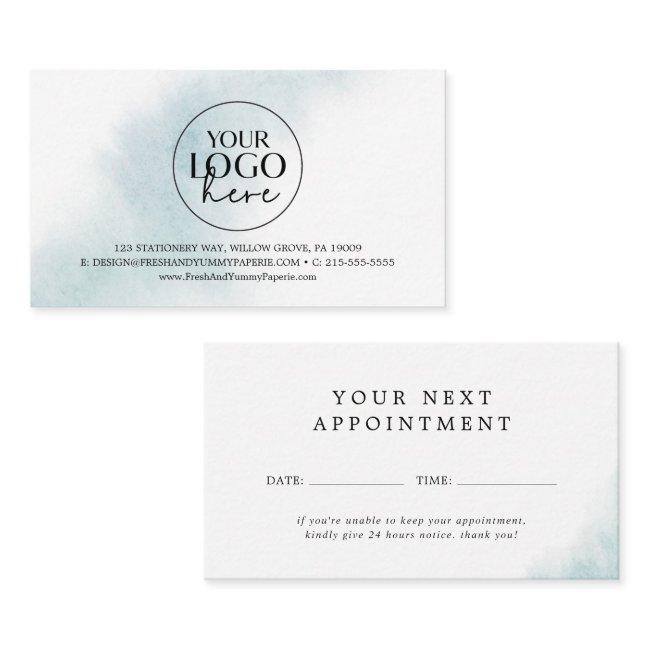 Watercolor Wash | Blue Small Business Reminder Appointment Card