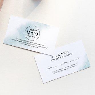 Watercolor Wash | Blue Small Business Reminder Appointment Card
