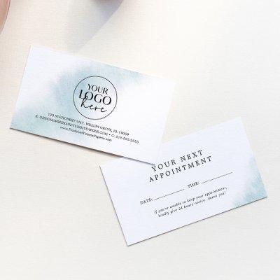 Watercolor Wash | Blue Small Business Reminder Appointment Card