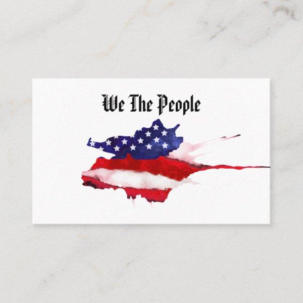 *~* Watercolor We The People American Flag