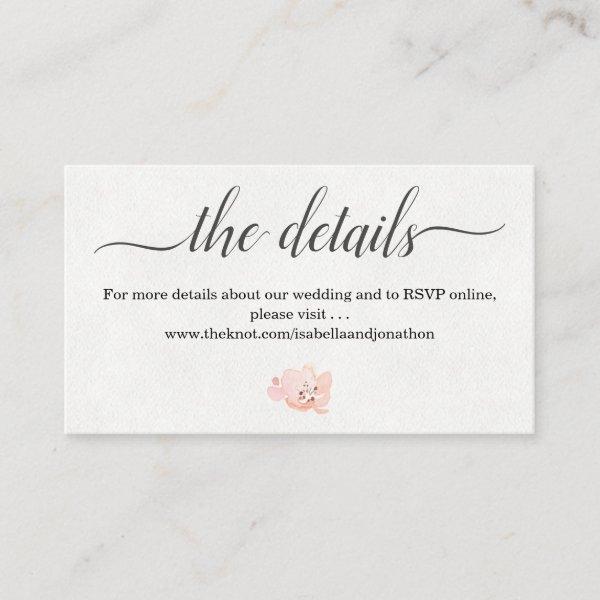 Watercolor Wedding Details Website Enclosure Card