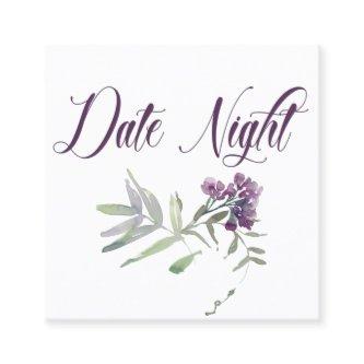 Watercolor Wildflowers Lavender Date Night Card